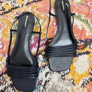 Reformation Millie Elegant Black Strappy Sandals
